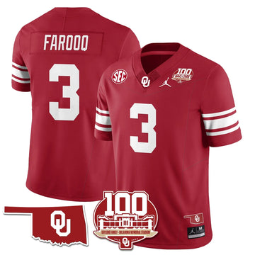 Personalized OS 1946-56 Throwback Uniforms - 100th Season - Crimson / Jalil Farooq - 3 Stitched