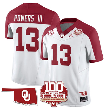 Personalized OS 1946-56 Throwback Uniforms - 100th Season - Alternate White / Reggie Powers III - 13 Stitched