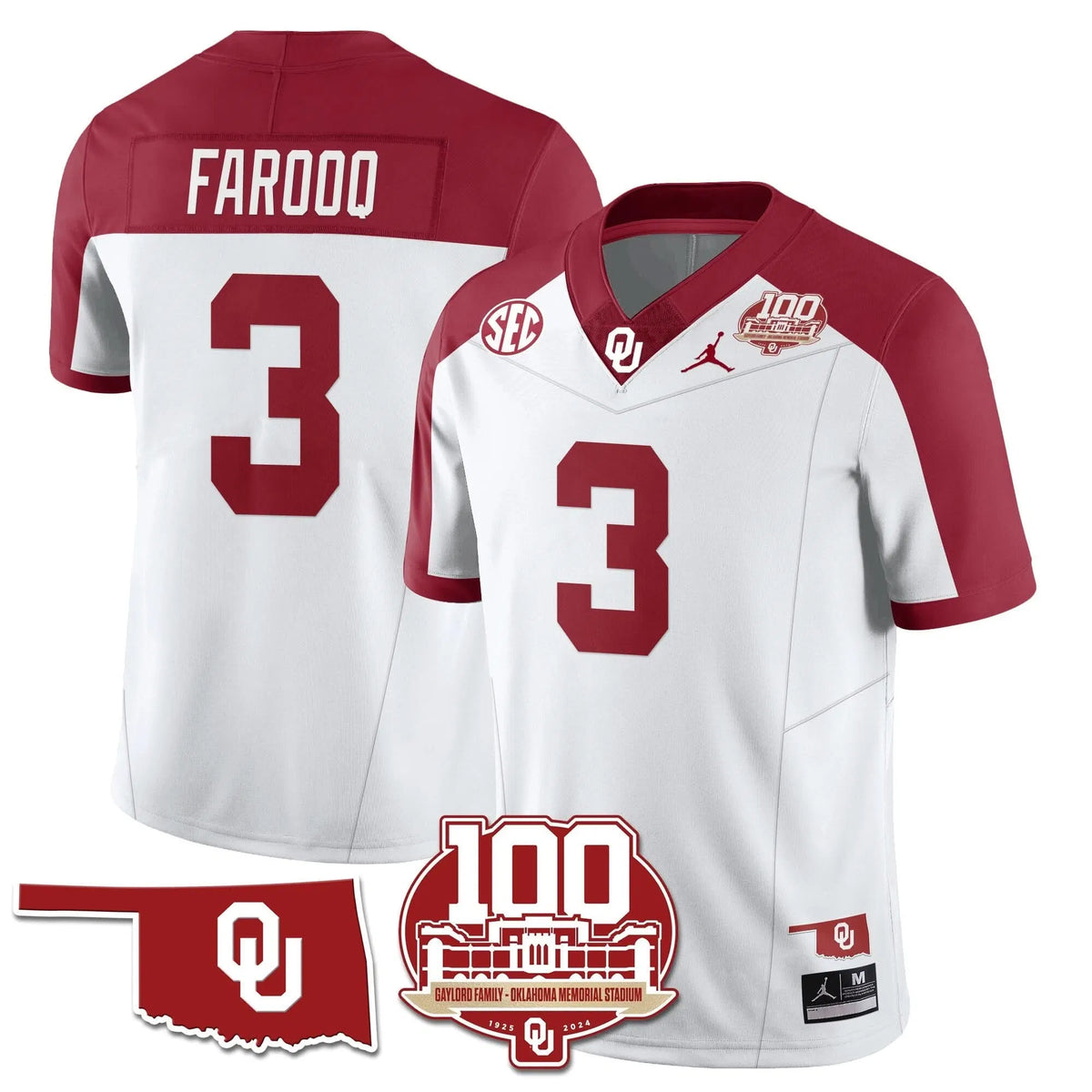 Personalized OS 1946-56 Throwback Uniforms - 100th Season - Alternate White / Jalil Farooq - 3 Stitched