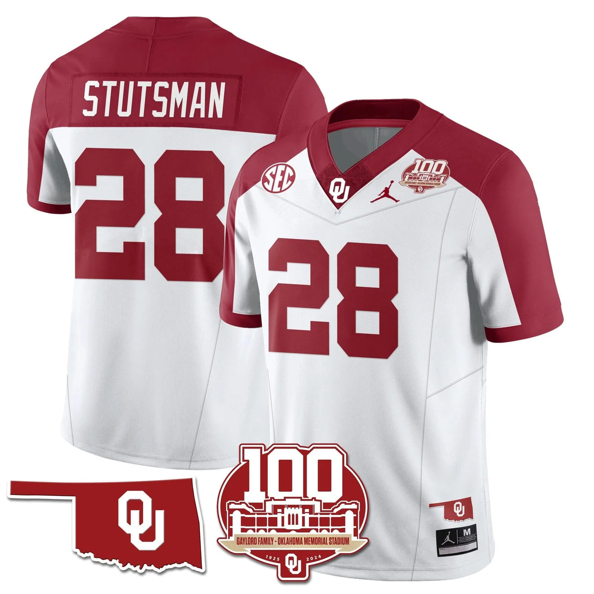 Personalized OS 1946-56 Throwback Uniforms - 100th Season - Alternate White / Danny Stutsman - 28 Stitched