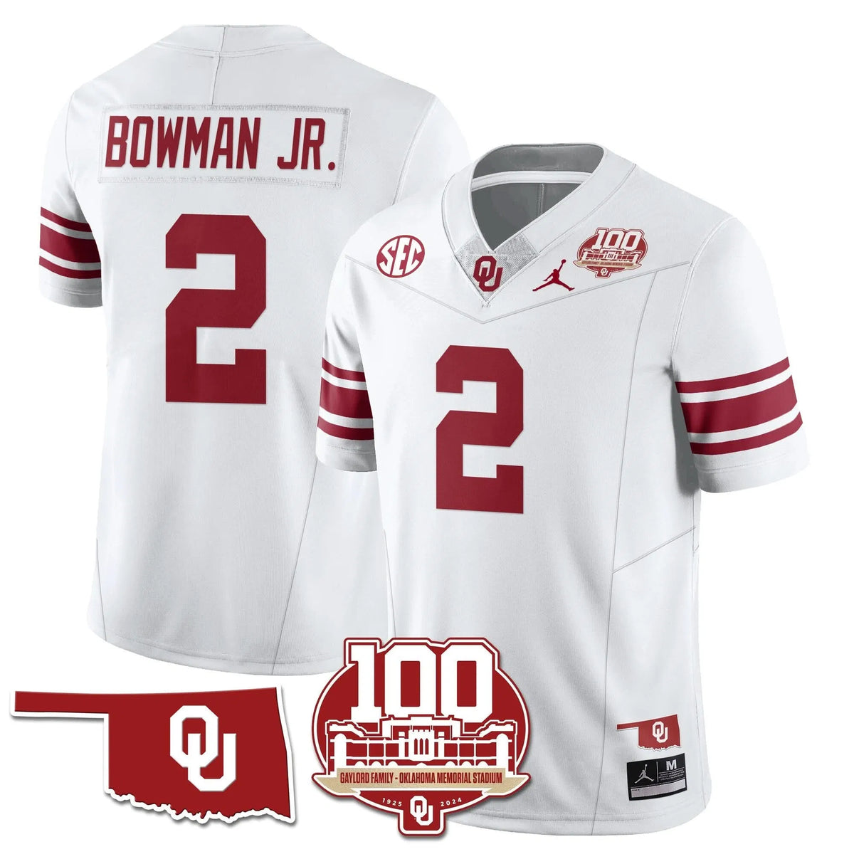 Personalized OS 1946-56 Throwback Uniforms - 100th Season - White / Billy Bowman Jr. - 2 Stitched