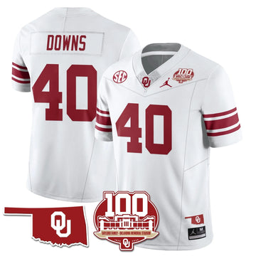 Personalized OS 1946-56 Throwback Uniforms - 100th Season - White / Ethan Downs - 40 Stitched