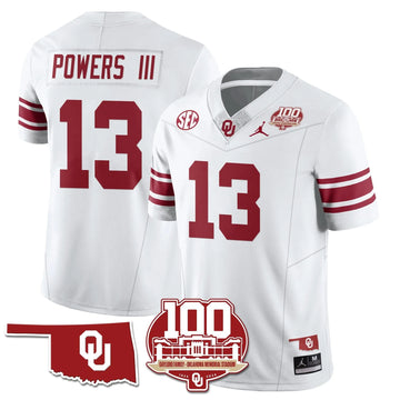 Personalized OS 1946-56 Throwback Uniforms - 100th Season - White / Reggie Powers III - 13 Stitched