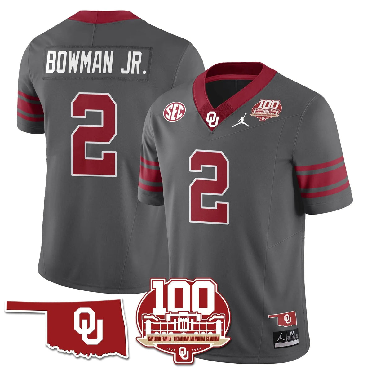 Personalized OS 1946-56 Throwback Uniforms - 100th Season - Anthracite / Billy Bowman Jr. - 2 Stitched