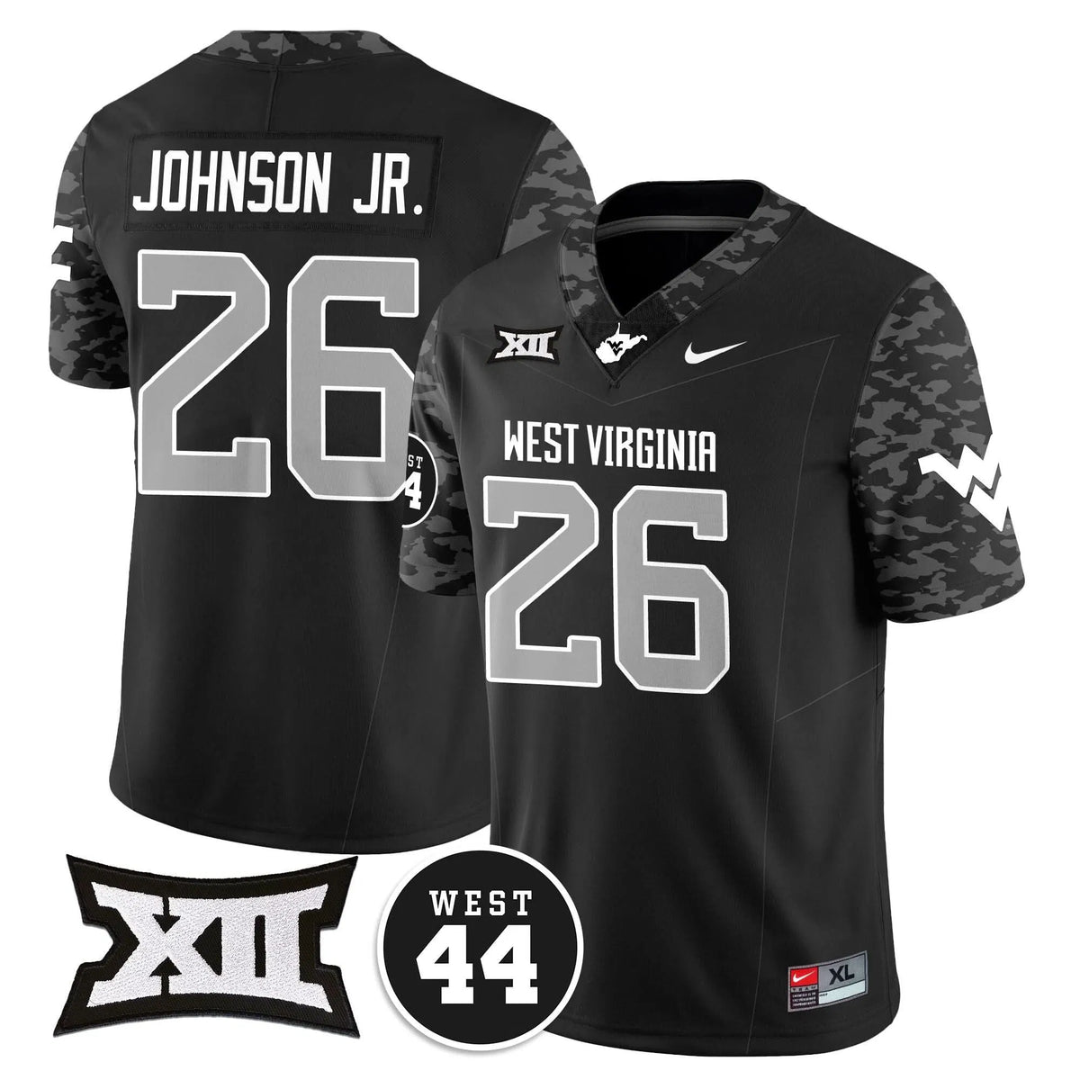 Personalized WVM 2026 Vapor Limited Jersey  - Honor Jerry West - Coal / Justin Johnson Jr. Stitched