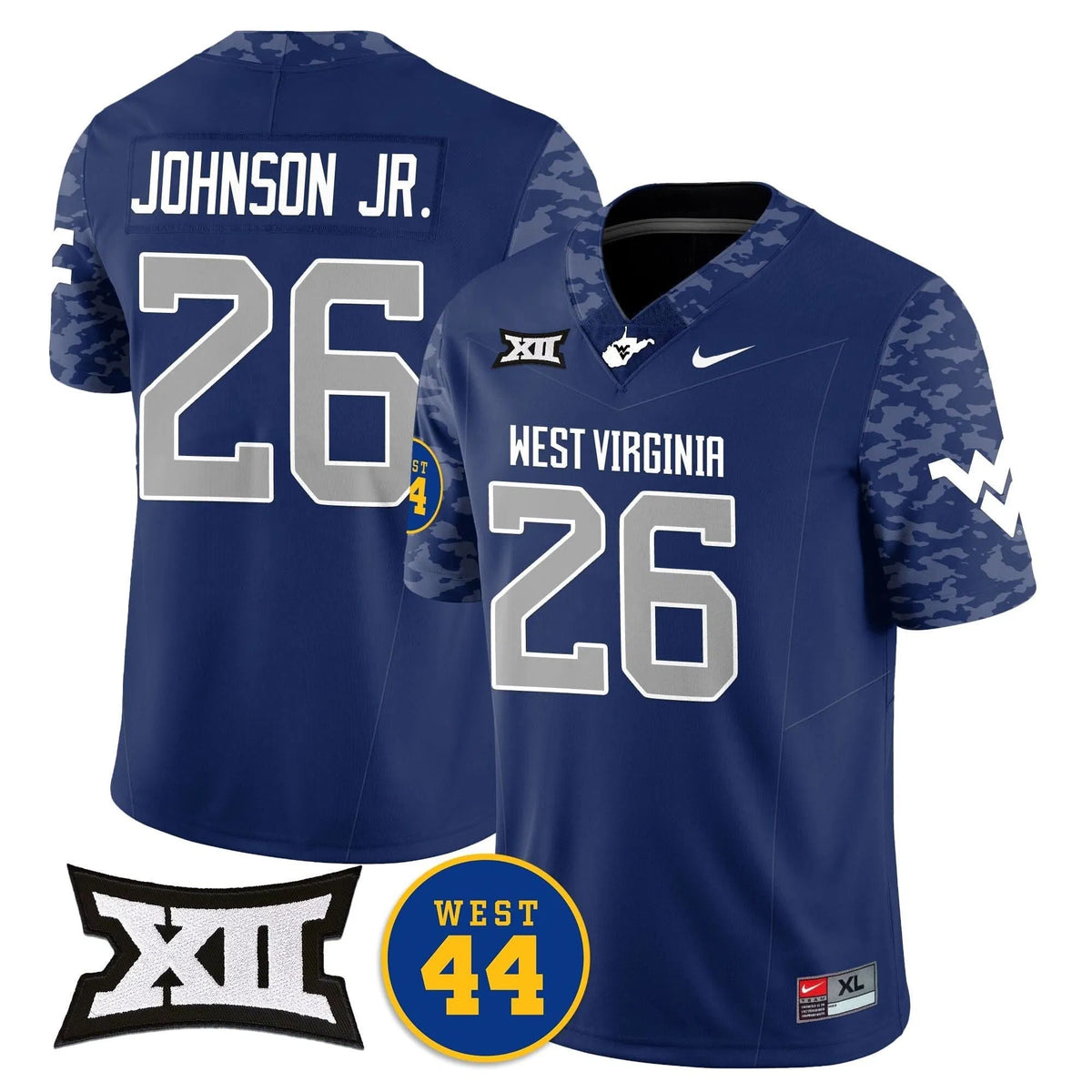 Personalized WVM 2026 Vapor Limited Jersey  - Honor Jerry West - Navy / Justin Johnson Jr. Stitched