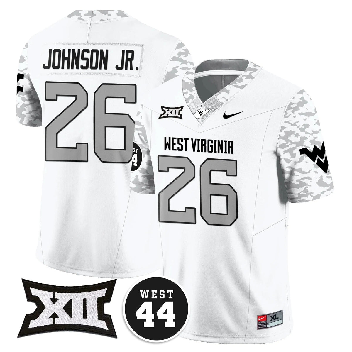 Personalized WVM 2026 Vapor Limited Jersey  - Honor Jerry West - White / Justin Johnson Jr. Stitched