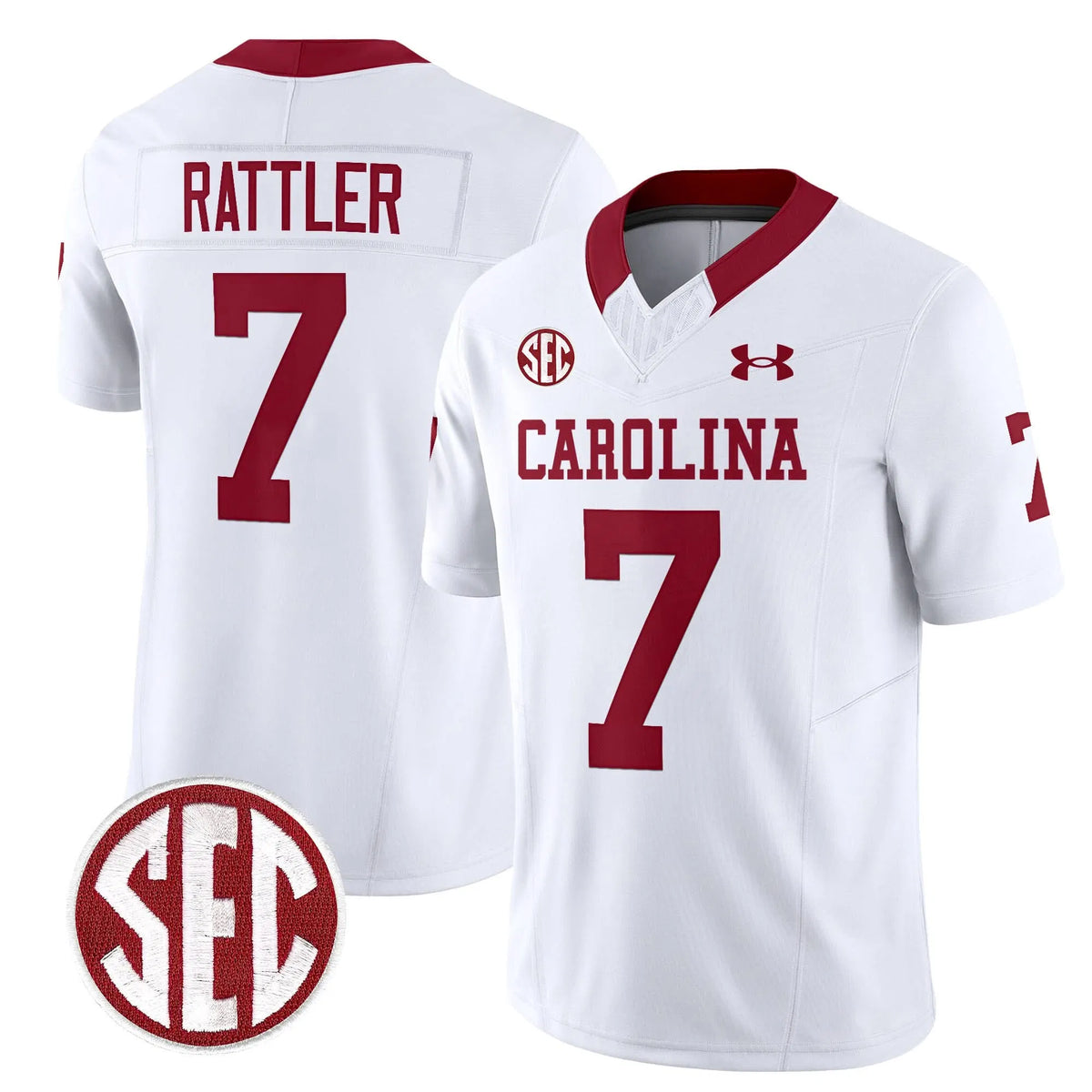 Personalized SCG 1980 Throwback Vapor Limited Jersey - White / Spencer Rattler Stitched