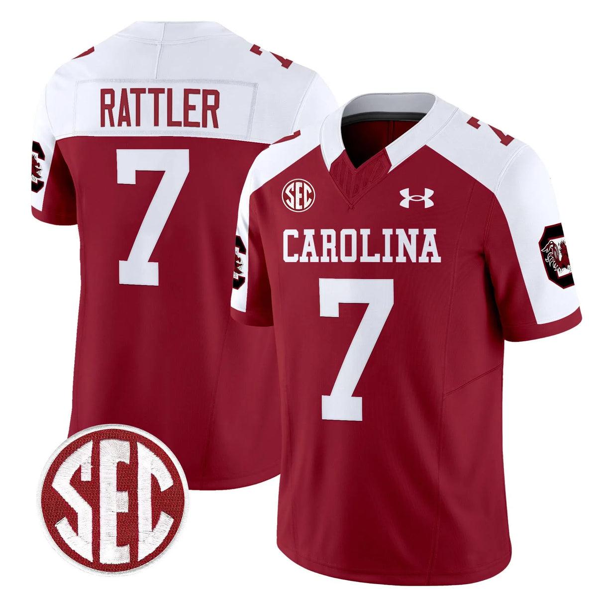 Personalized SCG 1980 Throwback Vapor Limited Jersey V2 - Garnet Alternate / Spencer Rattler Stitched