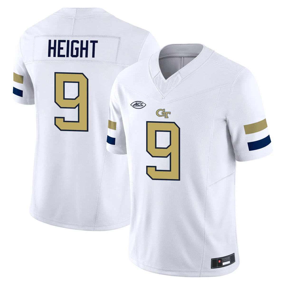 Personalized Georgia Tech 24/25 Jersey - HEIGHT - 9 / White Stitched
