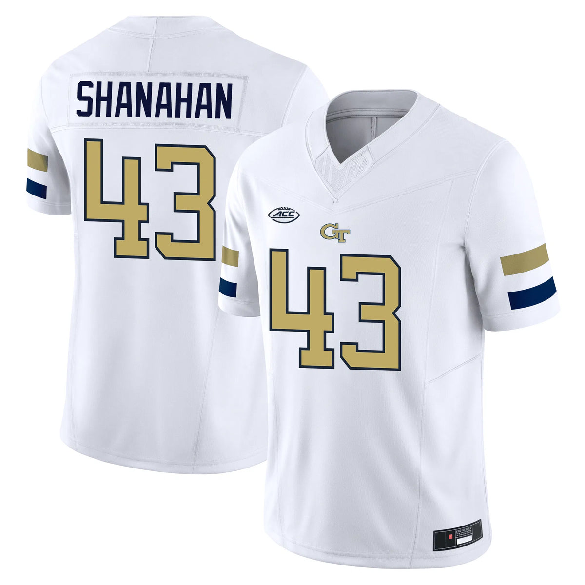 Personalized Georgia Tech 24/25 Jersey - SHANAHAN - 43 / White Stitched
