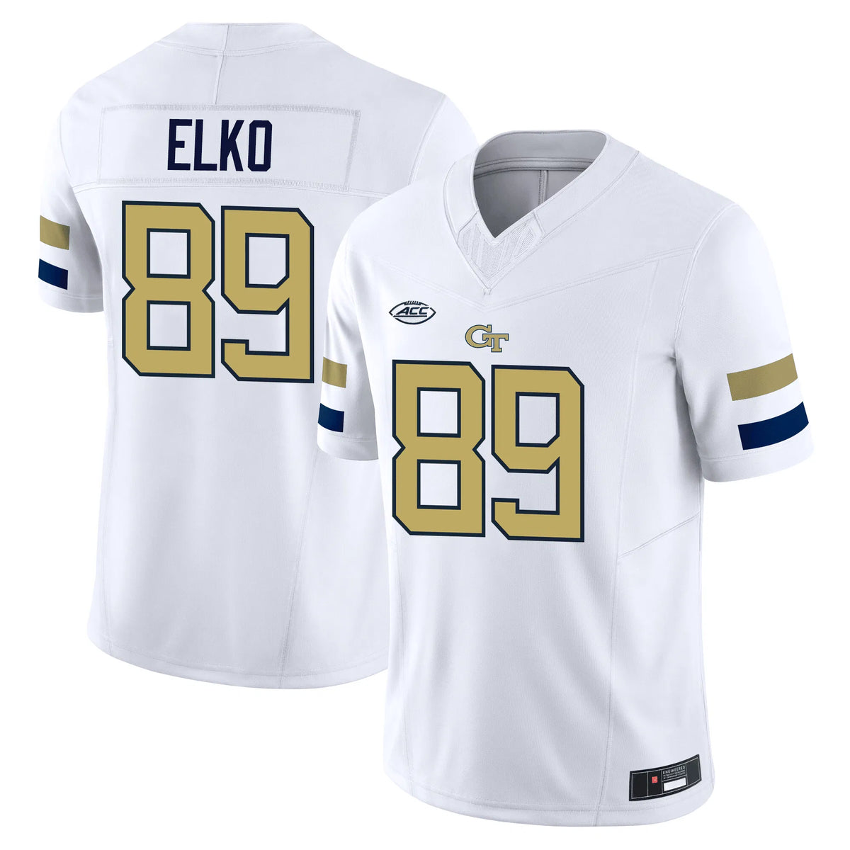 Personalized Georgia Tech 24/25 Jersey - ELKO - 89 / White Stitched