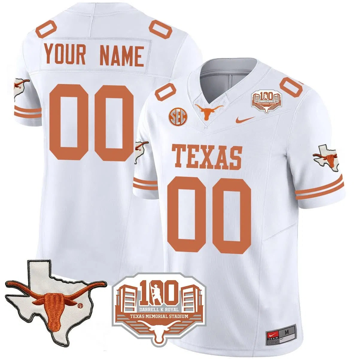 Personalized Custom TL 2026 Vapor Jersey - 100 years of Darrell K Royal - White Stitched