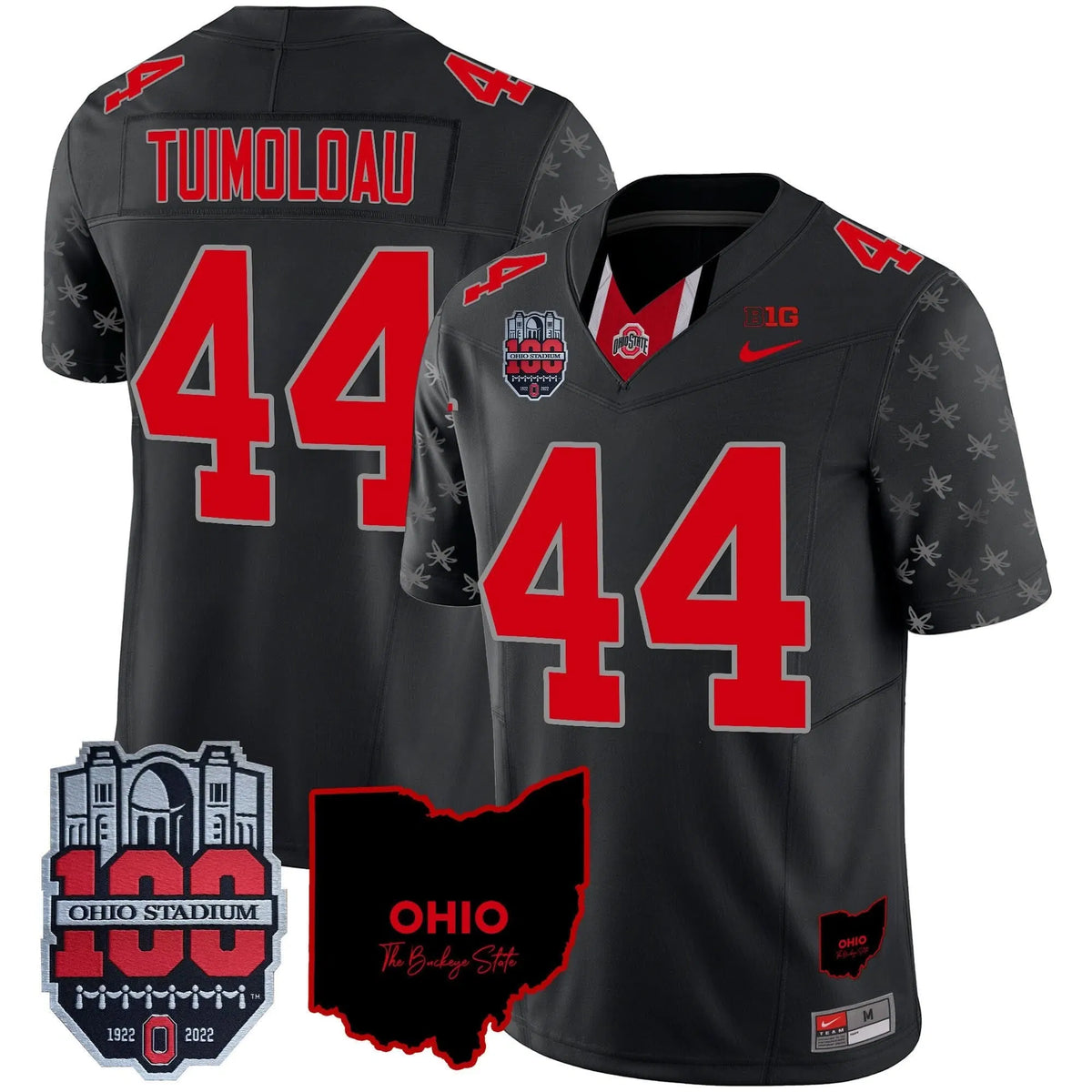 Personalized OSB 100th Anniversary Patch Vapor Limited Jersey - Black Limited / JT Tuimoloau Stitched