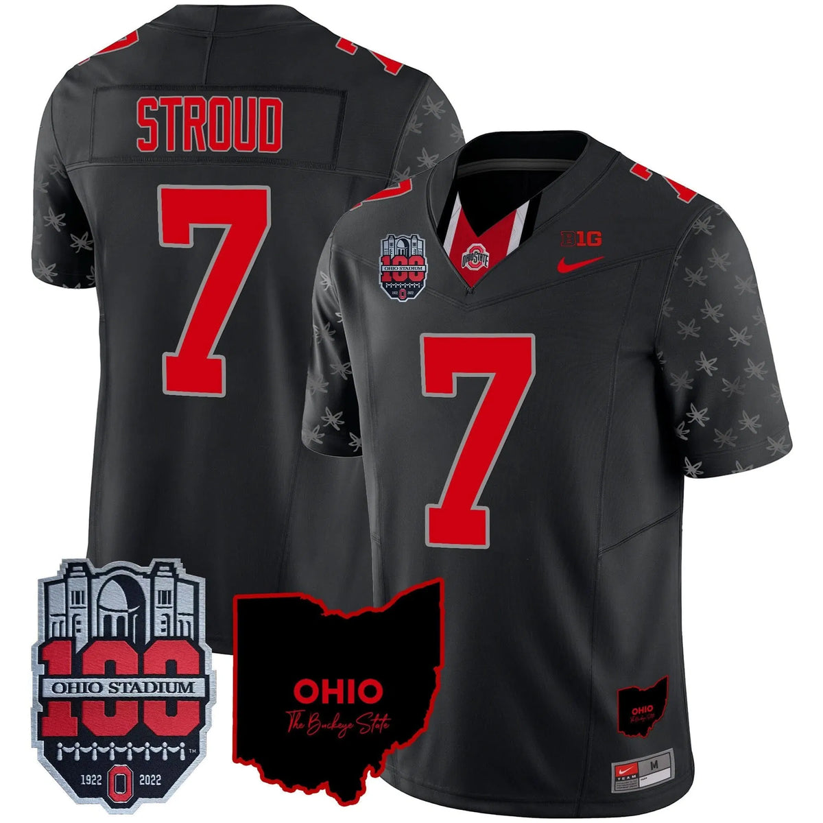 Personalized OSB 100th Anniversary Patch Vapor Limited Jersey - Black Limited / C J Stroud Stitched