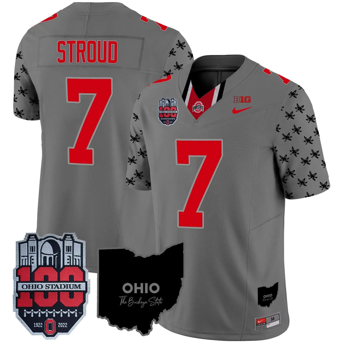 Personalized OSB 100th Anniversary Patch Vapor Limited Jersey - Gray / C J Stroud Stitched