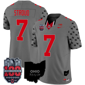 Personalized OSB 100th Anniversary Patch Vapor Limited Jersey - Gray / C J Stroud Stitched