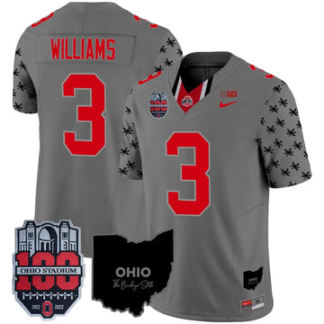 Personalized OSB 100th Anniversary Patch Vapor Limited Jersey - Gray / Miyan Williams Stitched