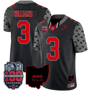 Personalized OSB 100th Anniversary Patch Vapor Limited Jersey - Black / Miyan Williams Stitched