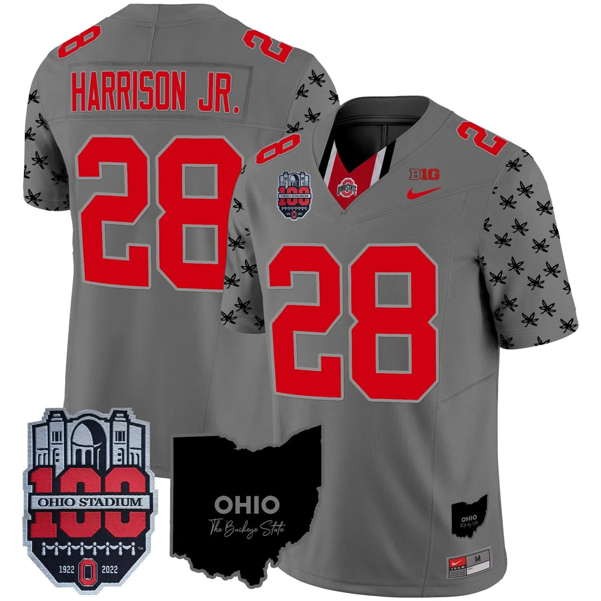 Personalized OSB 100th Anniversary Patch Vapor Limited Jersey - Gray / Marvin Harrison Jr Stitched