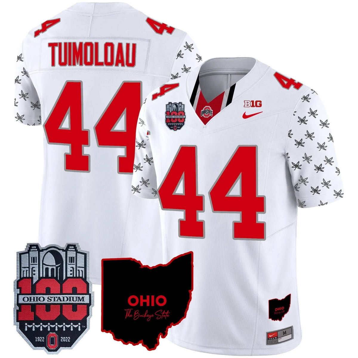 Personalized OSB 100th Anniversary Patch Vapor Limited Jersey - White Limited / JT Tuimoloau Stitched
