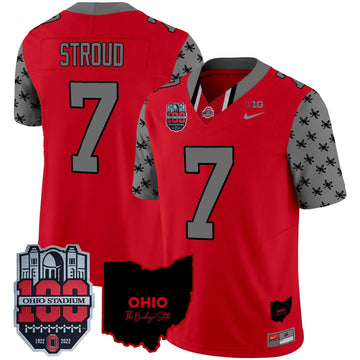 Personalized OSB 100th Anniversary Patch Vapor Limited Jersey - Red / C J Stroud Stitched