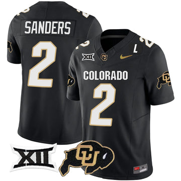 Personalized CB Vapor Limited Jersey V2 - Big 12 XII Patch - Black / Shedeur Sanders Stitched