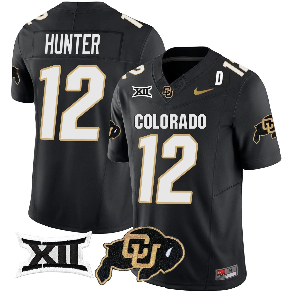 Personalized CB Vapor Limited Jersey V2 - Big 12 XII Patch - Black / Travis Hunter Stitched