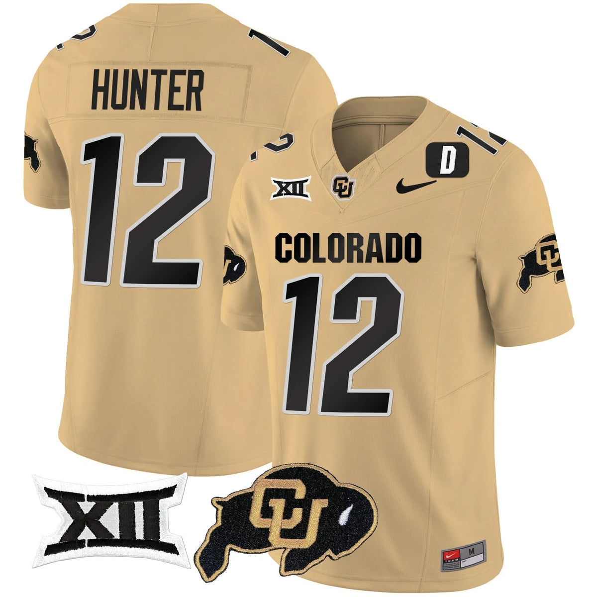 Personalized CB Vapor Limited Jersey V2 - Big 12 XII Patch - Gold / Travis Hunter Stitched