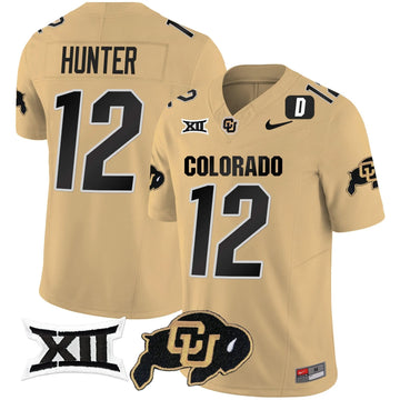 Personalized CB Vapor Limited Jersey V2 - Big 12 XII Patch - Gold / Travis Hunter Stitched