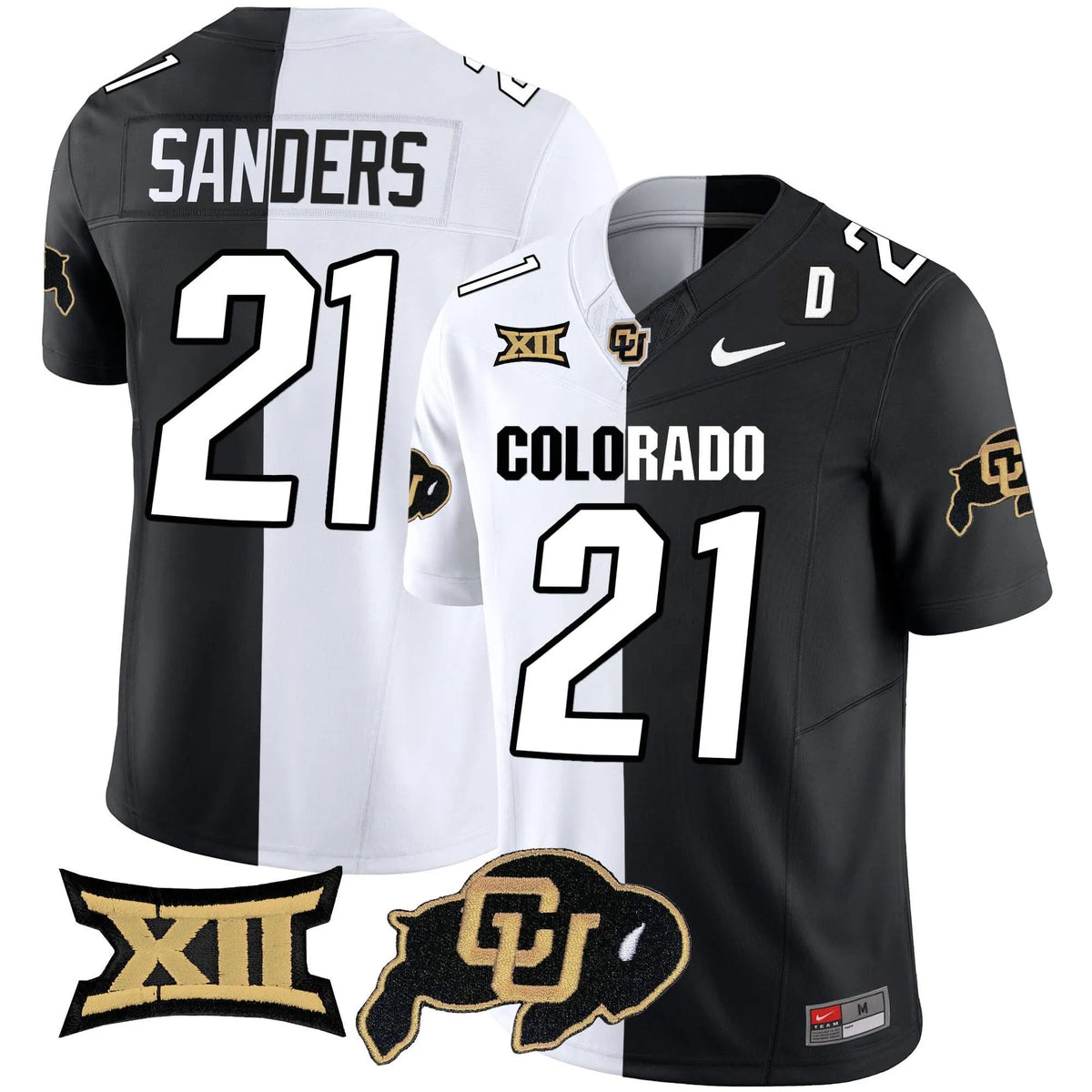 Personalized CB Vapor Limited Jersey V2 - Big 12 XII Patch - Stripeout / Shilo Sanders Stitched