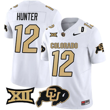 Personalized CB Vapor Limited Jersey V2 - Big 12 XII Patch - White / Travis Hunter Stitched