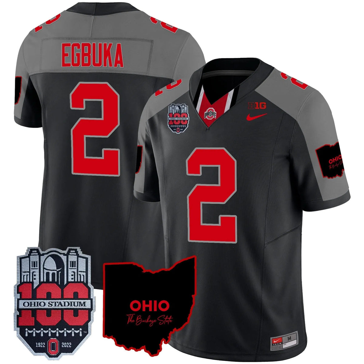 Personalized OSB 100th Anniversary Patch Vapor Limited Jersey - Black Special / Emeka Egbuka Stitched