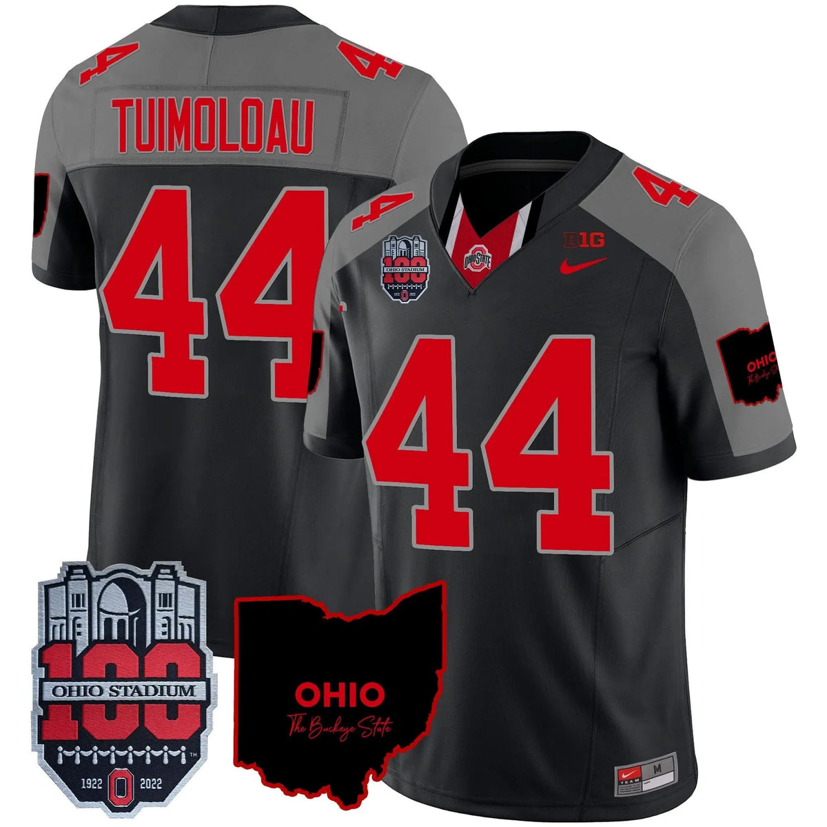 Personalized OSB 100th Anniversary Patch Vapor Limited Jersey - Black Special / JT Tuimoloau Stitched
