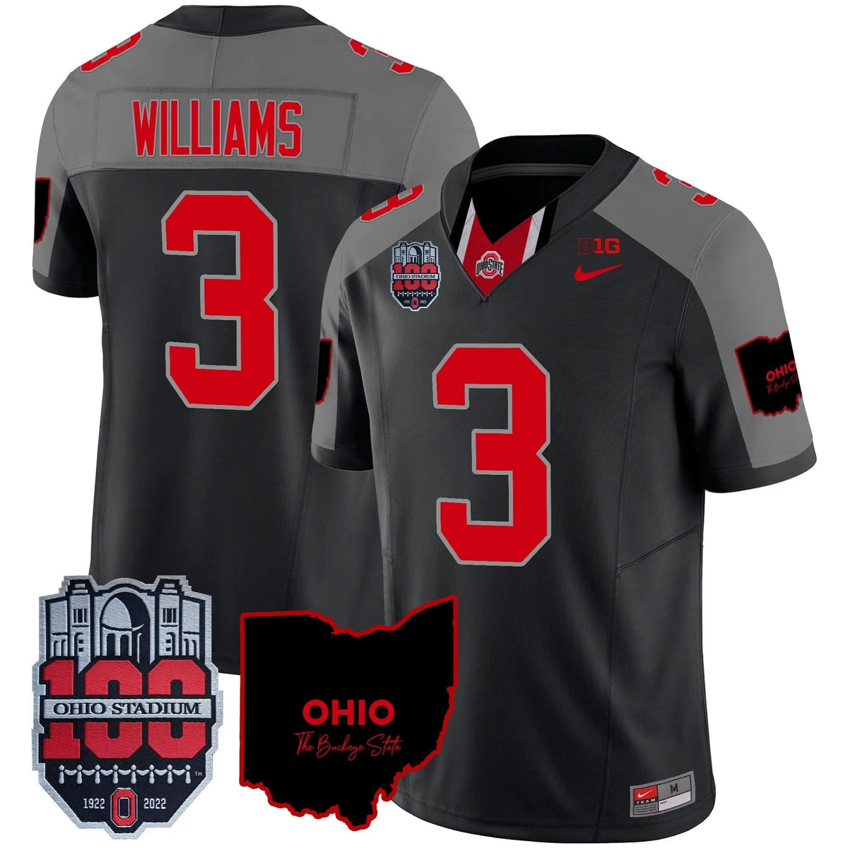 Personalized OSB 100th Anniversary Patch Vapor Limited Jersey - Black Special / Miyan Williams Stitched