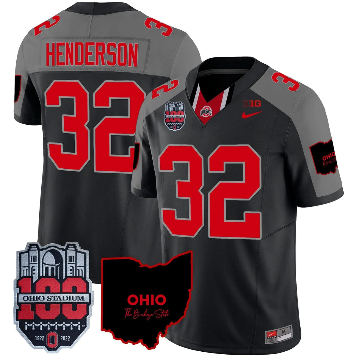 Personalized OSB 100th Anniversary Patch Vapor Limited Jersey - Black Special / Treveyon Henderson Stitched