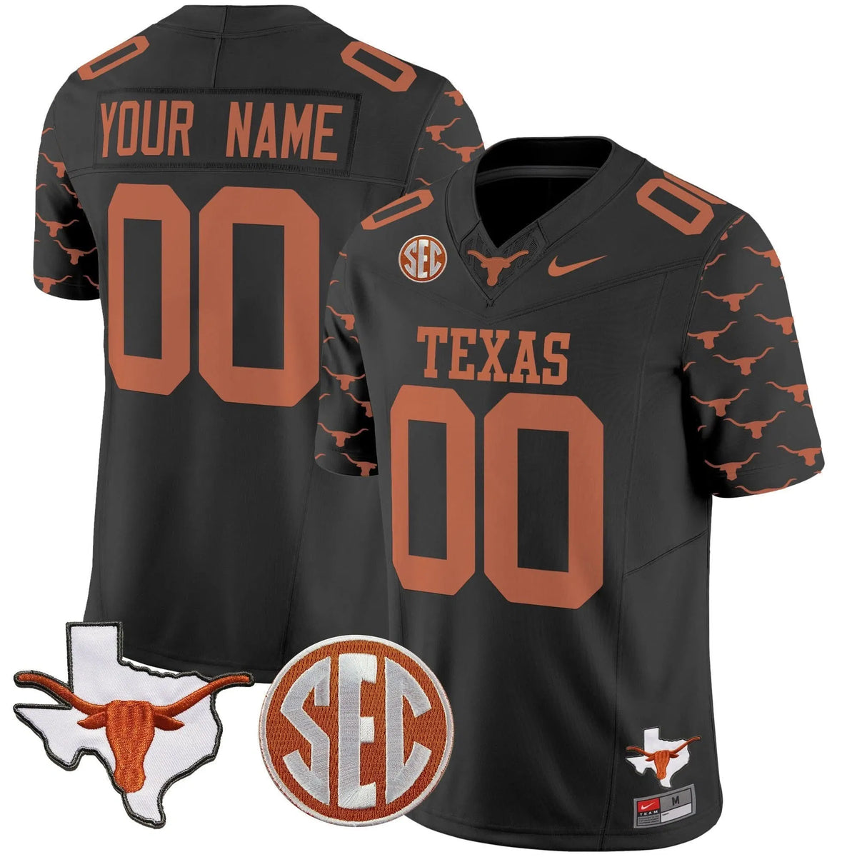 Personalized TL State Map & Sec Patch Vapor Limited Custom Jersey V5 - Black Stitched