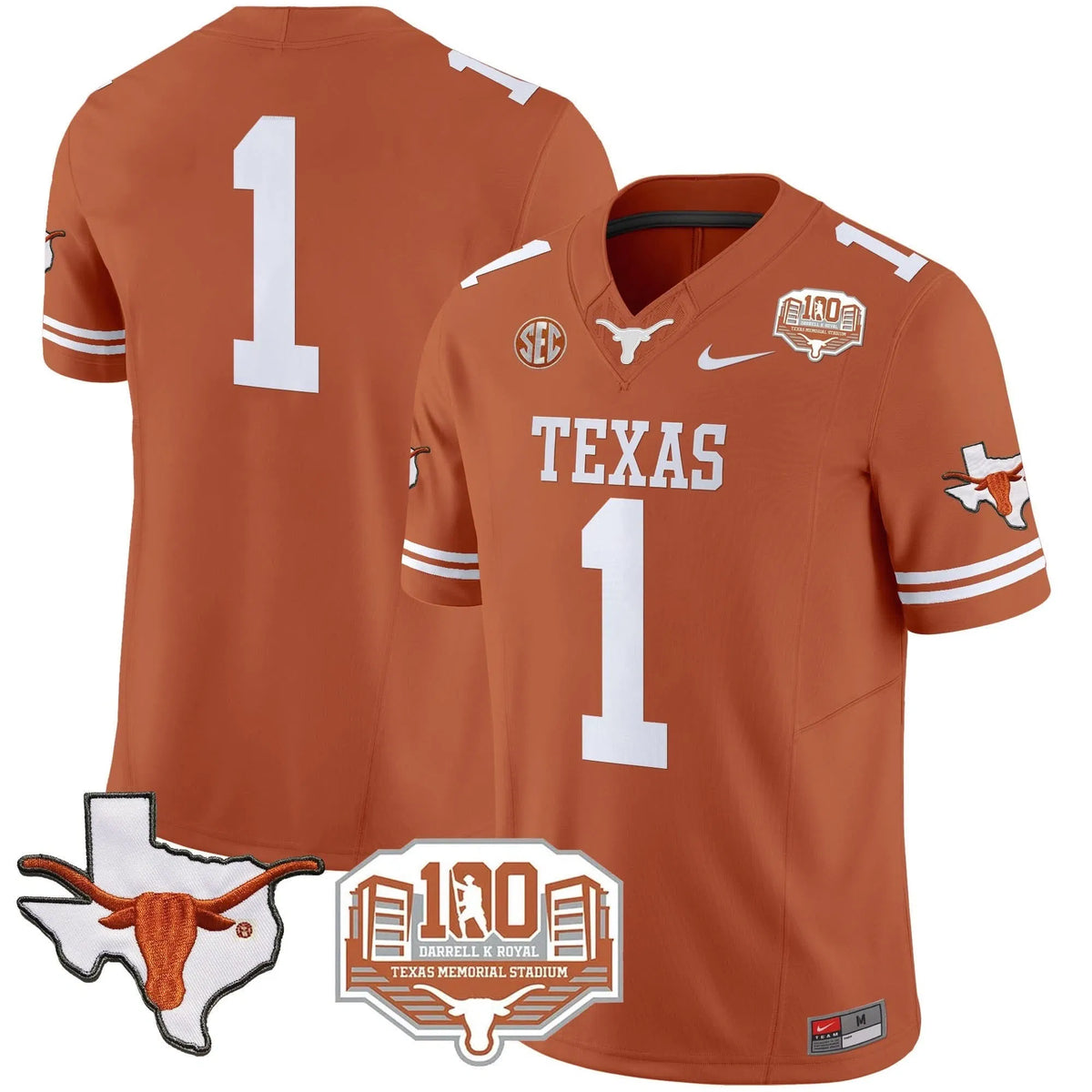 Personalized TL 2026 Vapor Limited Jersey - 100 years of Darrell K Royal - Orange / Team Stitched