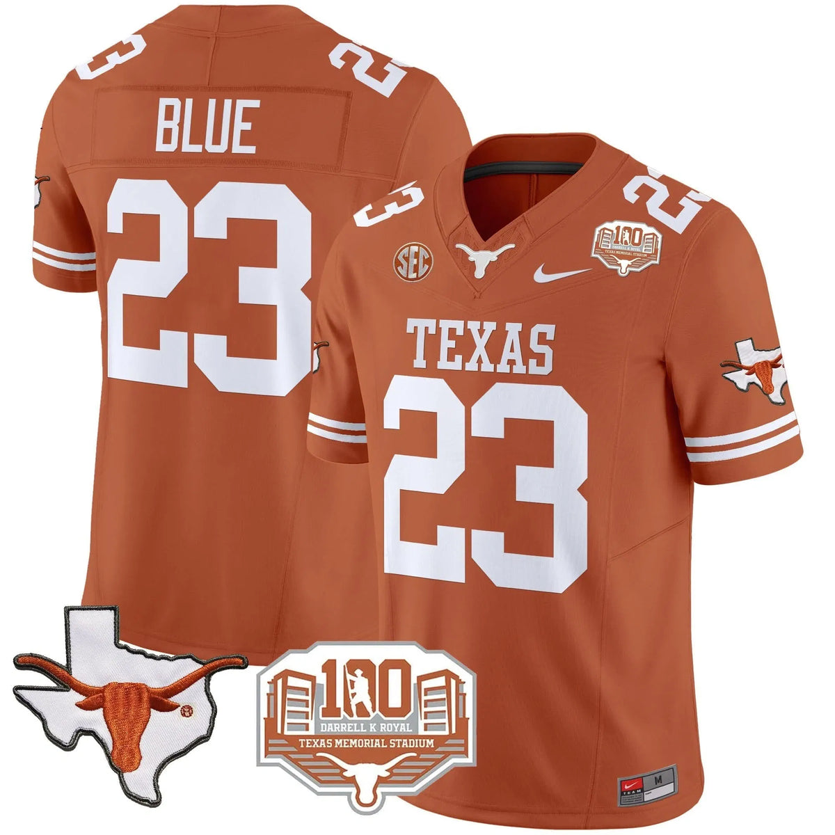 Personalized TL 2026 Vapor Limited Jersey - 100 years of Darrell K Royal - Orange / Jaydon Blue Stitched