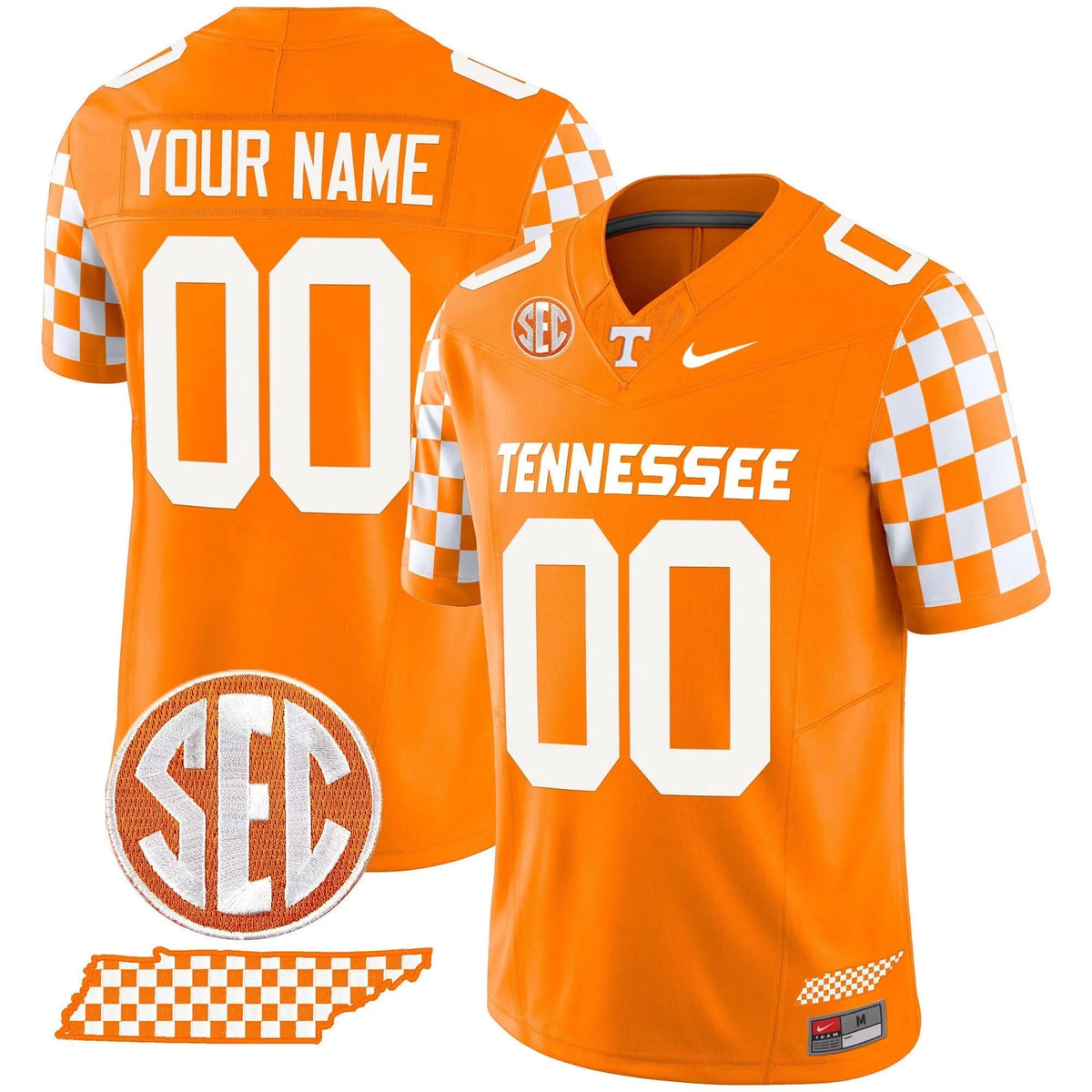 Personalized TV 2026 Checkerboard Vapor Limited Jersey - Orange Stitched