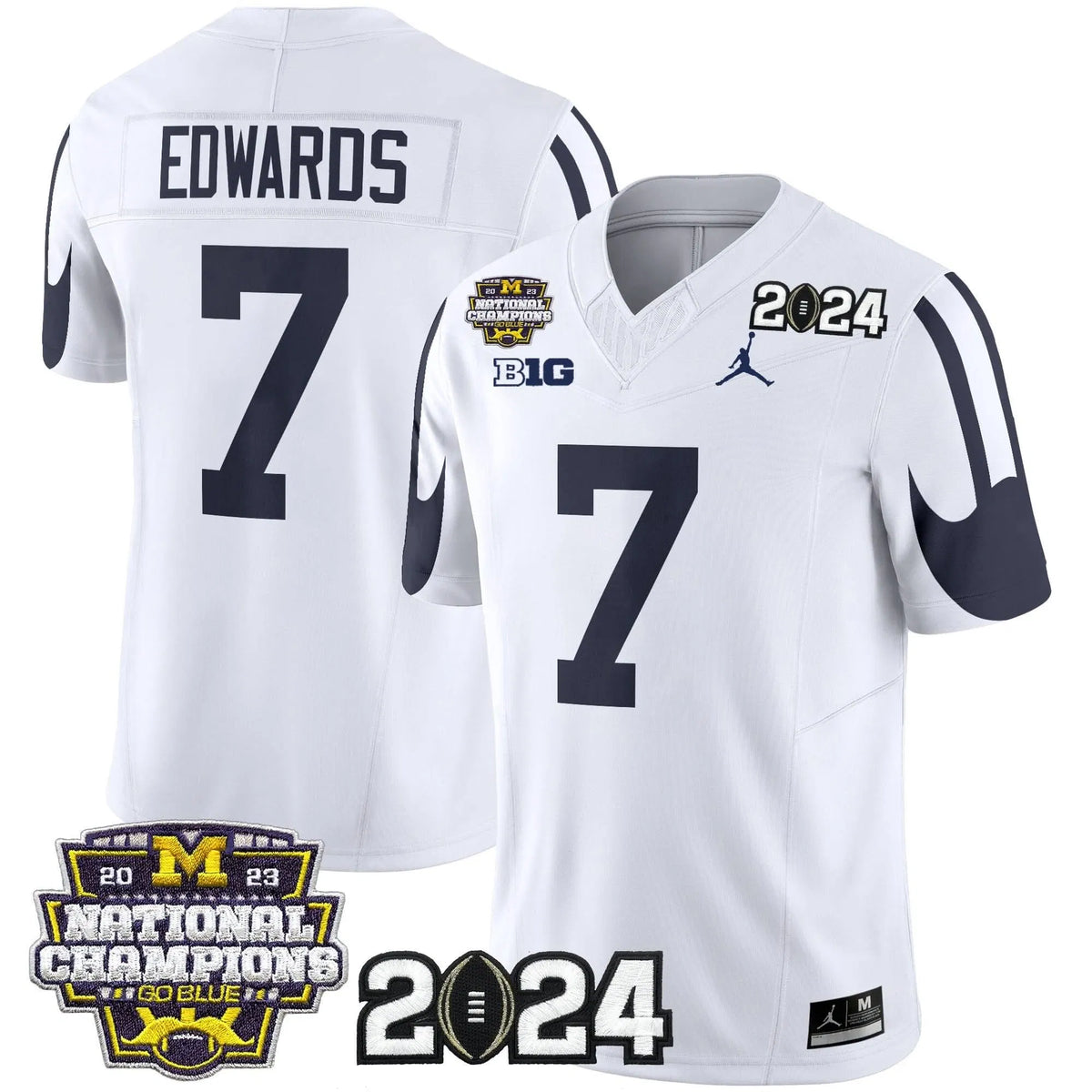 Personalized MW 2026 CFP & National Champions Patch Vapor Limited Jersey - White / Donovan Edwards Stitched