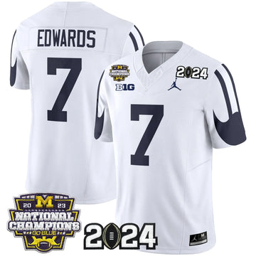 Personalized MW 2026 CFP & National Champions Patch Vapor Limited Jersey - White / Donovan Edwards Stitched