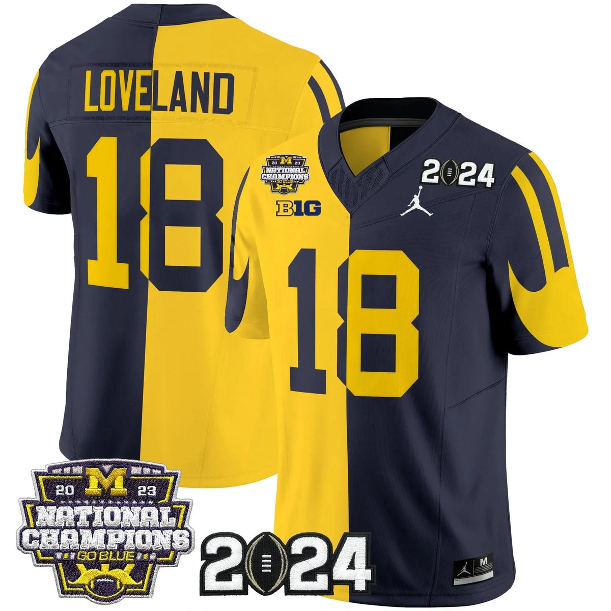 Personalized MW 2026 CFP & National Champions Patch Vapor Limited Jersey - Split / Colston Loveland Stitched