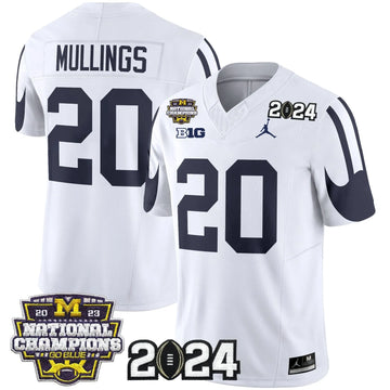 Personalized MW 2026 CFP & National Champions Patch Vapor Limited Jersey - White / Kalel Mullings Stitched