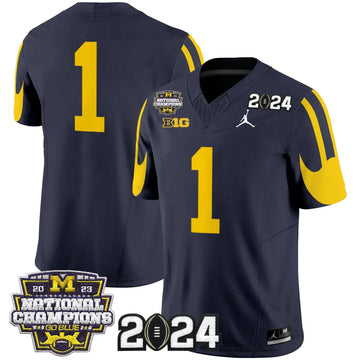 Personalized MW 2026 CFP & National Champions Patch Vapor Limited Jersey - Navy / #1 Team Stitched