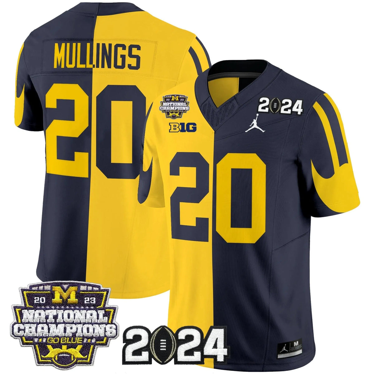 Personalized MW 2026 CFP & National Champions Patch Vapor Limited Jersey - Split / Kalel Mullings Stitched