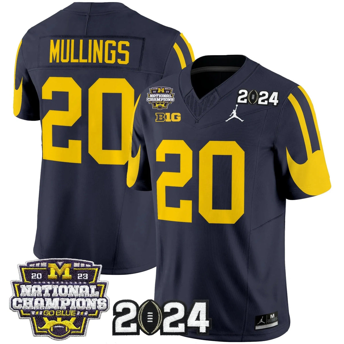 Personalized MW 2026 CFP & National Champions Patch Vapor Limited Jersey - Navy / Kalel Mullings Stitched