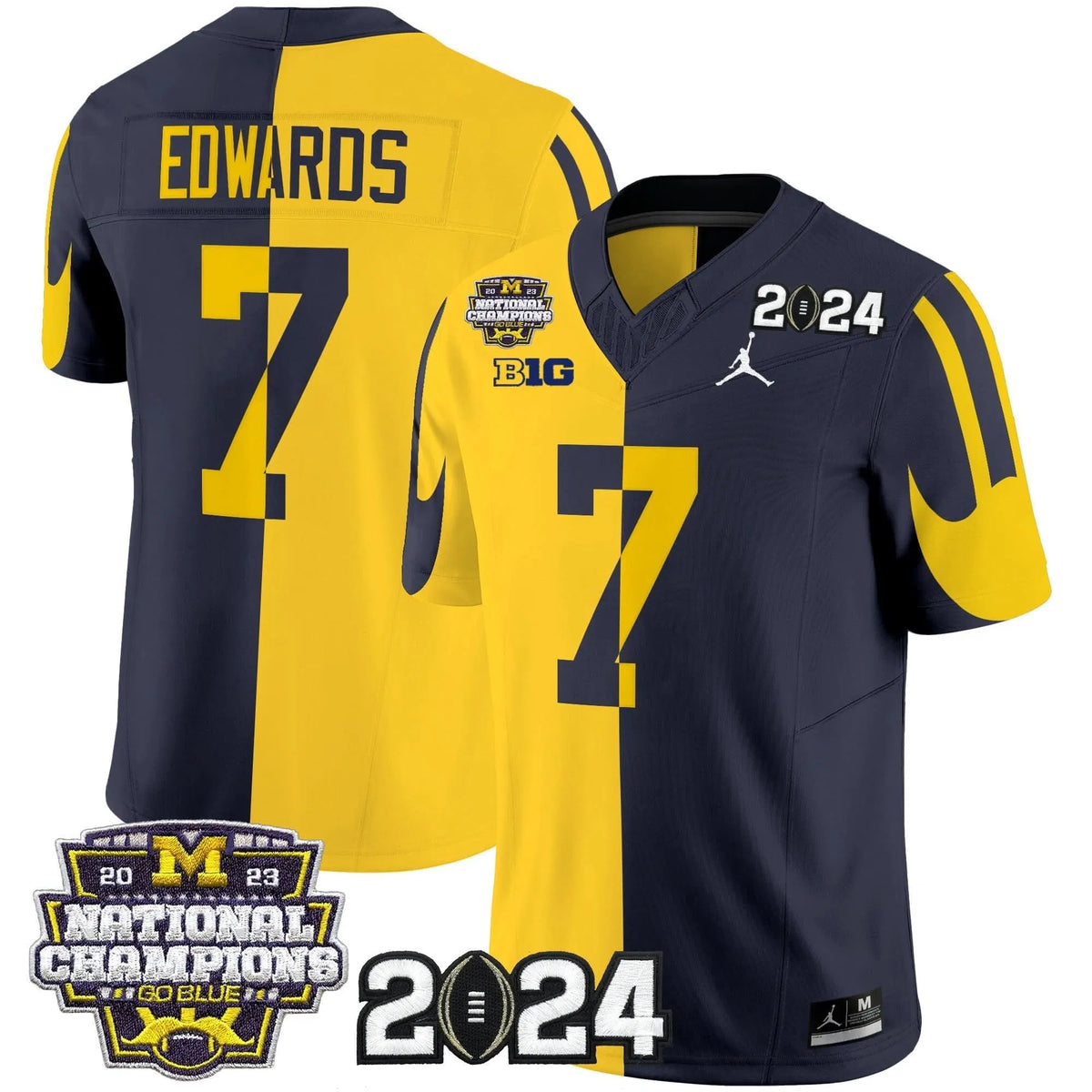 Personalized MW 2026 CFP & National Champions Patch Vapor Limited Jersey - Split / Donovan Edwards Stitched