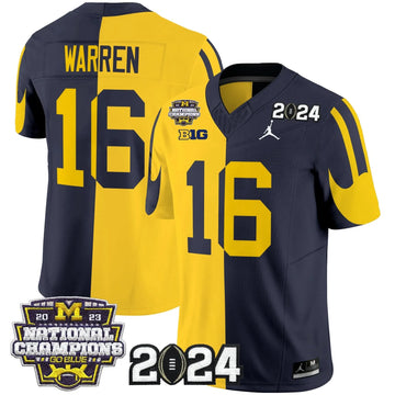 Personalized MW 2026 CFP & National Champions Patch Vapor Limited Jersey - Split / Davis Warren Stitched