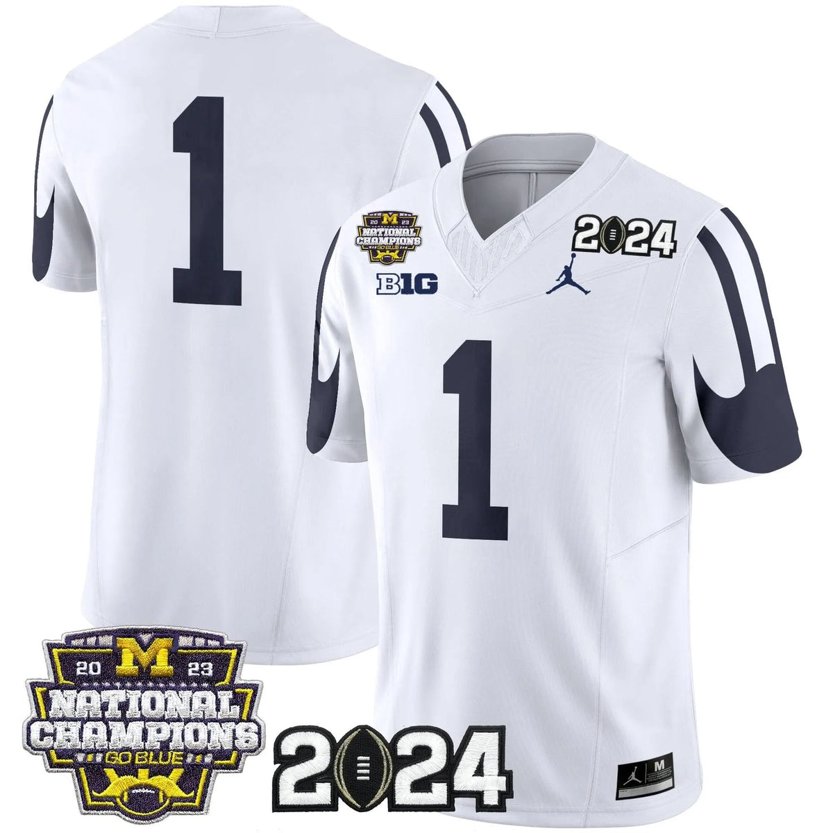 Personalized MW 2026 CFP & National Champions Patch Vapor Limited Jersey - White / #1 Team Stitched
